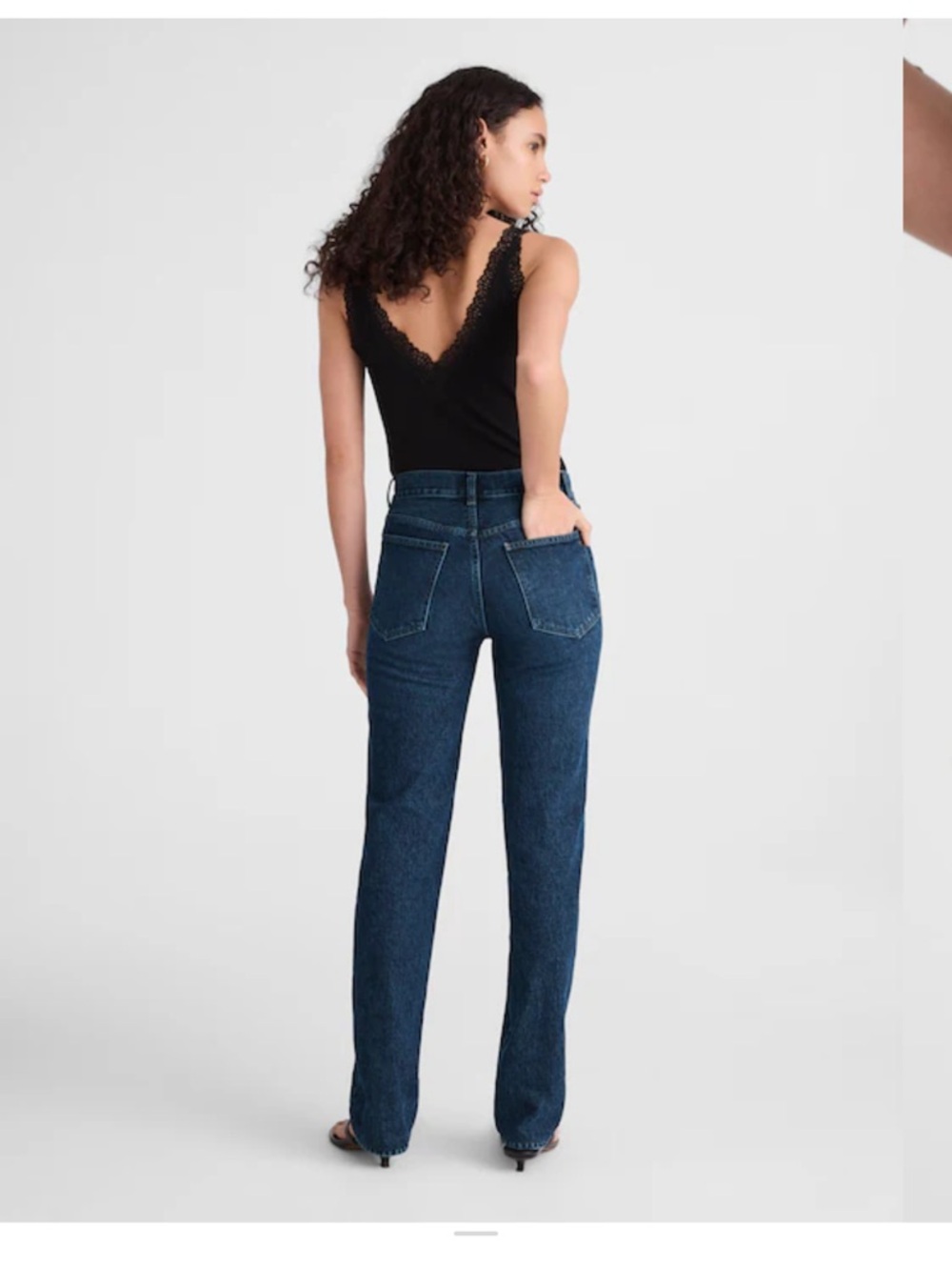 Madewell NWT the tall longline Straight-Leg Jeans button fly women's size 23T - Picture 3 of 15